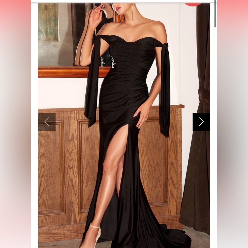 Elegant Black Off-Shoulder Maxi Dress - Cinderella Divine